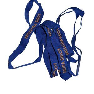 louis vuitton french blue orange classic silk grosgrain ribbon